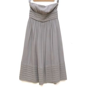 J. Crew Graphite Gray Strapless Silk Dress Juliett
